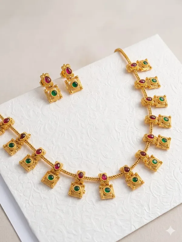 GOLD_COLOUR_NECKLACE_AND_EARRING_SET