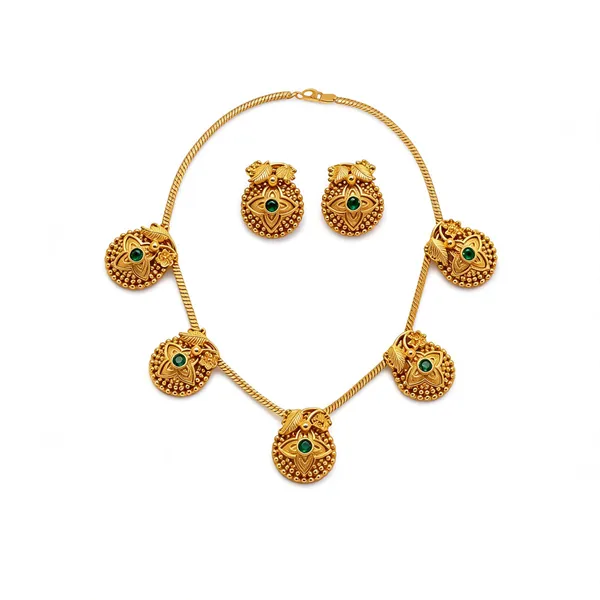 Gold_Plated_Brass_Floral_Ruby_Emerald_Stone_Necklace_Set_For_Women
