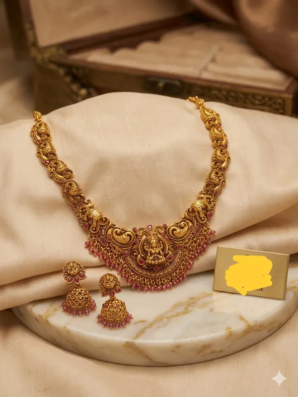 ANTIQUE_GOLD_PLATED_NECKLACE_AND_EARRINGS_SET