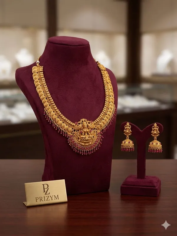 TEMPLE_NECKLACE_IN_RED_STONE_AND_EARRINGS_SET