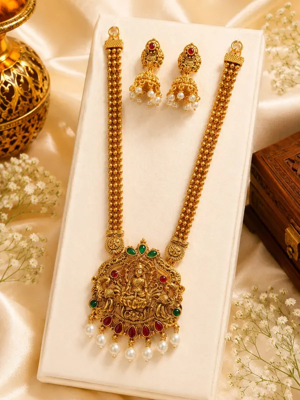 TRADITIONAL_GOLD_PLATED_HARAM_SET_WITH_JHUMKAS