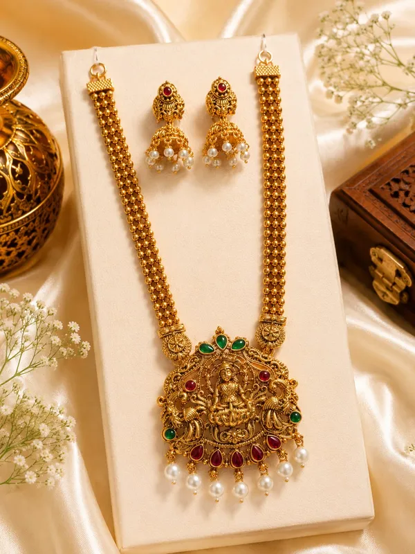 TRADITIONAL_GOLD_PLATED_HARAM_SET_WITH_JHUMKAS