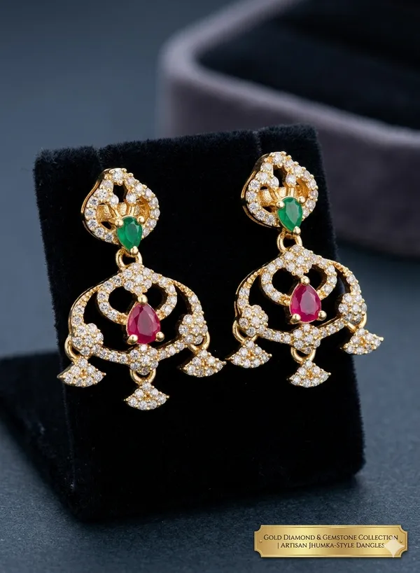 GOLD_PLATED_DIAMOND_&_GEMSTONE_EARRINGS