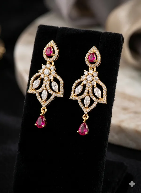 GOLD_PLATED_RUBY_AND_DIAMOND_EARRINGS