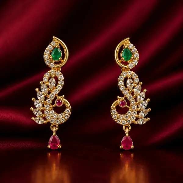 GOLD_PLATED_PEACOCK_EARRINGS