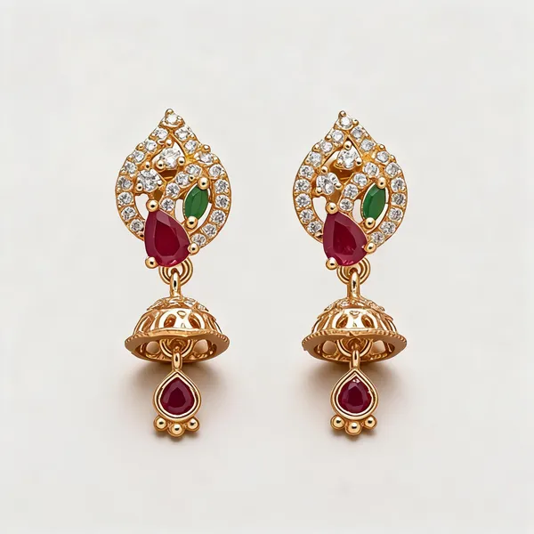 Gold_Plated_Brass_Ruby_Emerald_Diamond_Jhumka_Earrings_For_Women