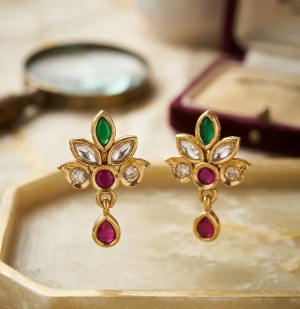 EMERALD_AND_RUBY_LOTUS_EARRINGS