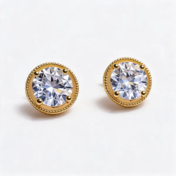 Gold_Tone_Brass_Clear_Gemstone_Round_Stud_Earrings_For_Women