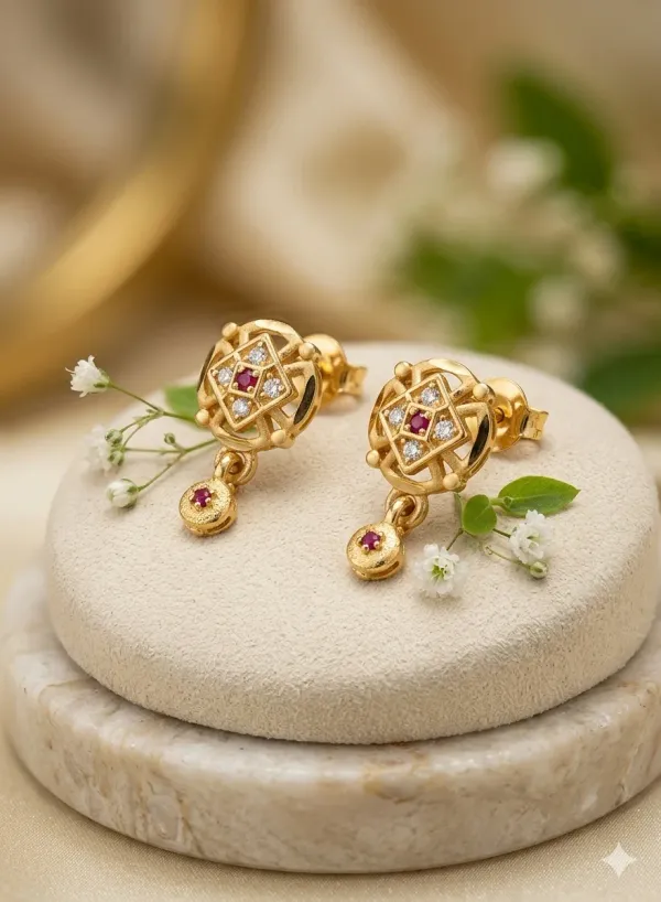 GOLD_PLATED_EARRINGS_WITH_RUBY_AND_DIAMOND