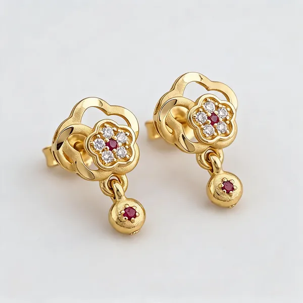 Gold_Brass_Flower_Motif_Ruby_Diamond_Dangle_Earrings_For_Women