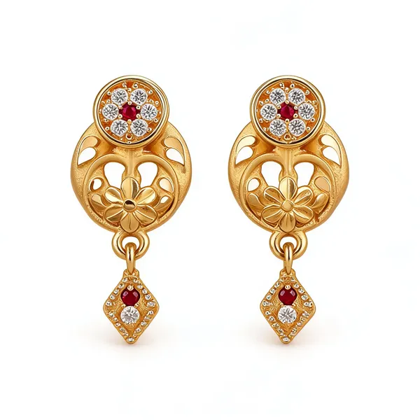 Multicolor_Gold_Plated_Floral_Red_White_Stone_Dangle_Drop_Earrings_For_Women