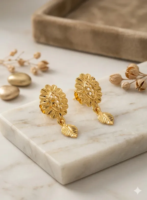 GOLD_PLATED_FLOWER_LEAF_EARRINGS