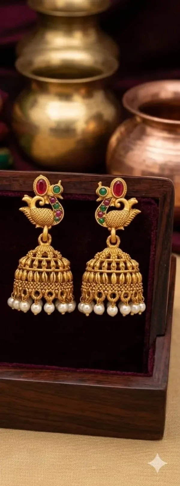 GOLD_PLATED_PEACOCK_JHUMKA_EARRINGS