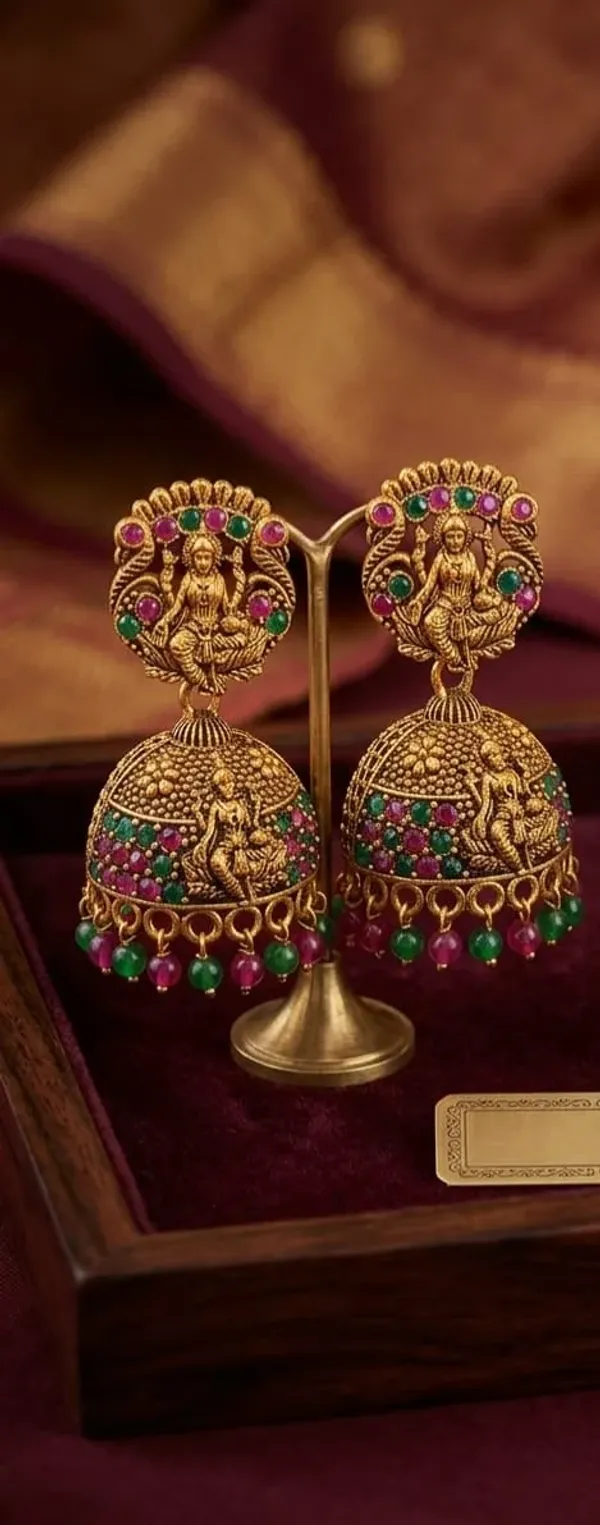 ANTIQUE_GOLD__PLATED_JHUMKA_EARRINGS