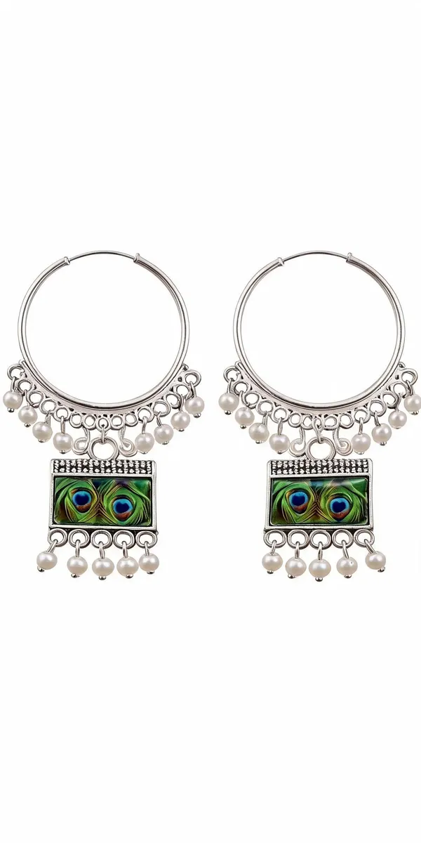 Silver_Alloy_Peacock_Feather_Pearl_Jhumka_Earrings_For_Women