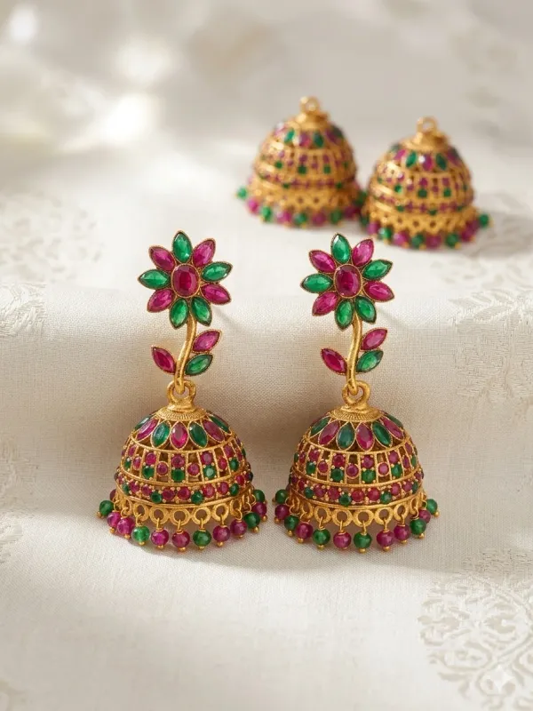 GOLD__COLOUR_JHUMKA_EARRINGS_WITH_STONES