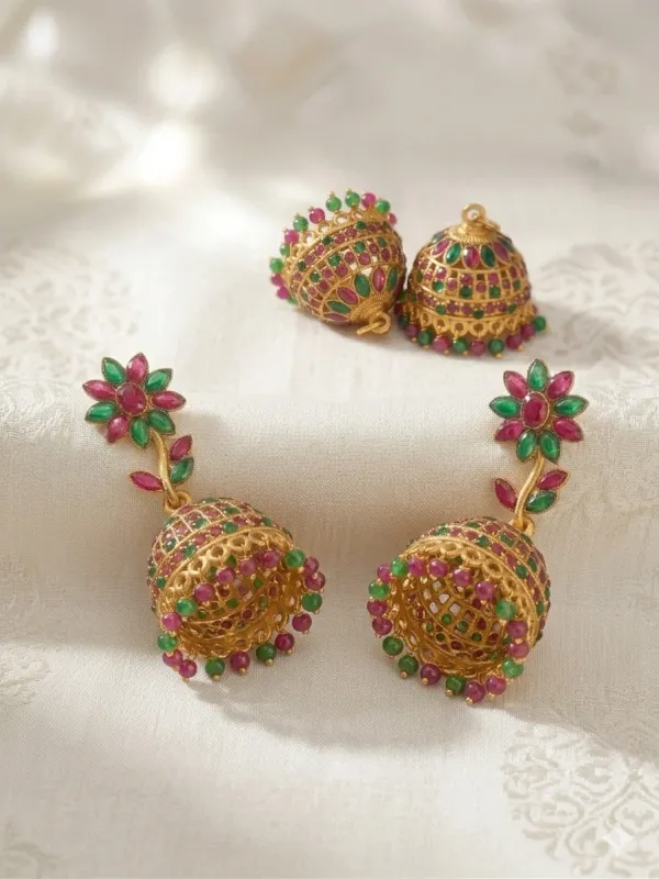 GOLD__COLOUR_JHUMKA_EARRINGS_WITH_STONES