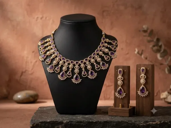 AMETHYST_AND_DIAMOND_NECKLACE_AND_EARRING