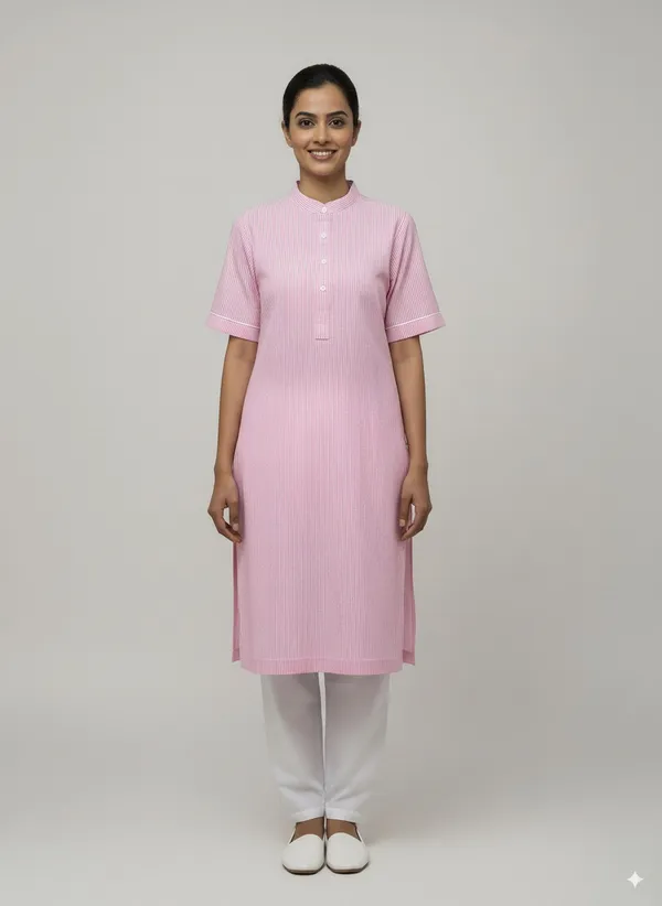Women’S_Pink_Kurta_Set_–_Striped_Kurta_With_White_Salwar