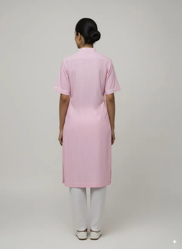 Women’S_Pink_Kurta_Set_–_Striped_Kurta_With_White_Salwar