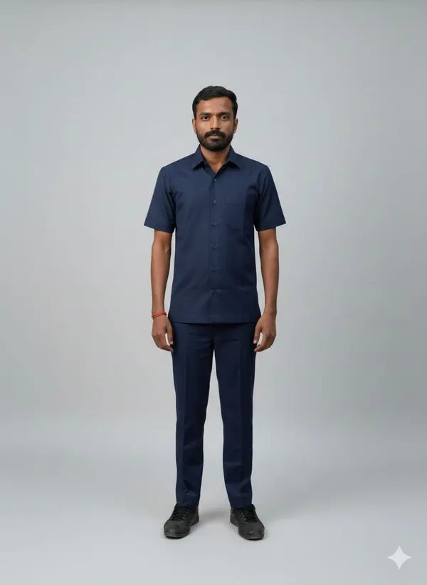 Navy_Blue_Men'S_Safari_Suit_For_Drivers_/_Cooks_/_Security_/_Pso_Guards