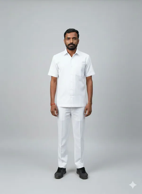 White_Men'S_Safari_Suit_For_Drivers_/_Cooks_/_Security_/_Pso_Guards