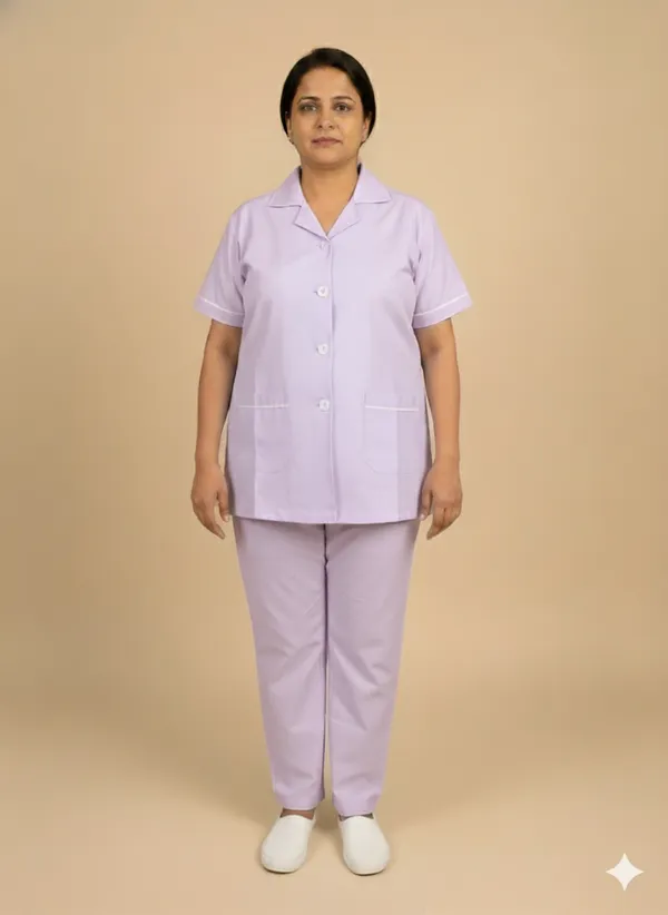Lavender_(Purple)_Uniform_Co-Ord_–_Cotton_Pant_&_Shirt_Set_For_Nurses,_Nannies_&_Housemaids
