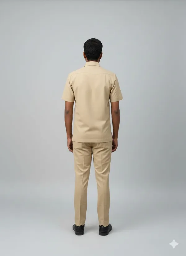 Beige_Men'S_Safari_Suit_For_Drivers_/_Cooks_/_Security_/_Pso_Guards
