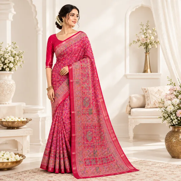 Rani_Pink_Traditional_Printed_Silk_Saree_with_Designer_Pallu