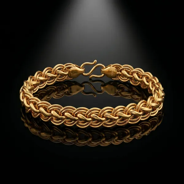 Gold_Plated_Stainless_Steel_Double_Link_Chain_Bracelet_For_Men