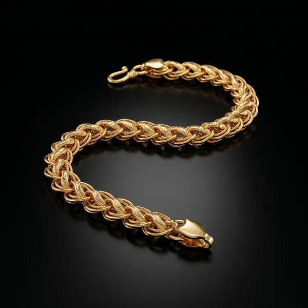 Gold_Plated_Stainless_Steel_Double_Link_Chain_Bracelet_For_Men