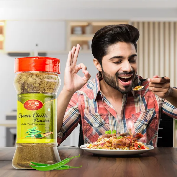 Green_Chilli_Powder_Healthy_Addition_To_Your_Kitchen_Include_With_Pure_Ingredients_Gluten_Free_No_Preservatives_Or_Additives_Easy_To_Use_In_Meal_Plan_And_Store_Long_Time_100Gm