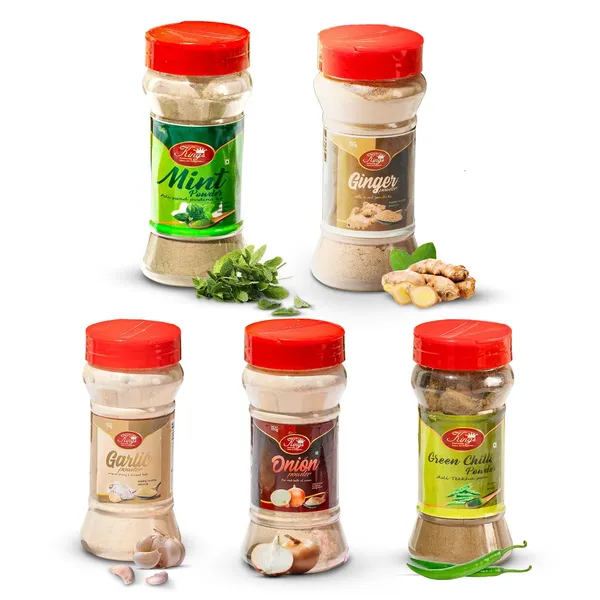 Combo_Pack_Of_Green_Chili_Mint_Ginger_Garlic_And_Onion_Powder_Healthy_Addition_To_Your_Kitchen_Including_Pure_Ingredients_No_Preservatives_Or_Additives_Easy_To_Use_100Gm