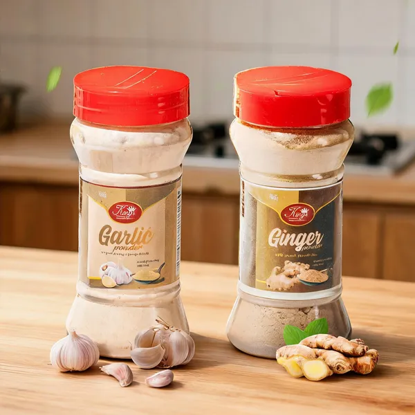 Fresh_Ginger_Powder_Garlic_Powder_Flakes_Birista_Fried_Pyaz_Used_For_Biryani_Gravies_Indian_Curries_Dal_Soya_Chaap_Combo_100G_Each_Pack