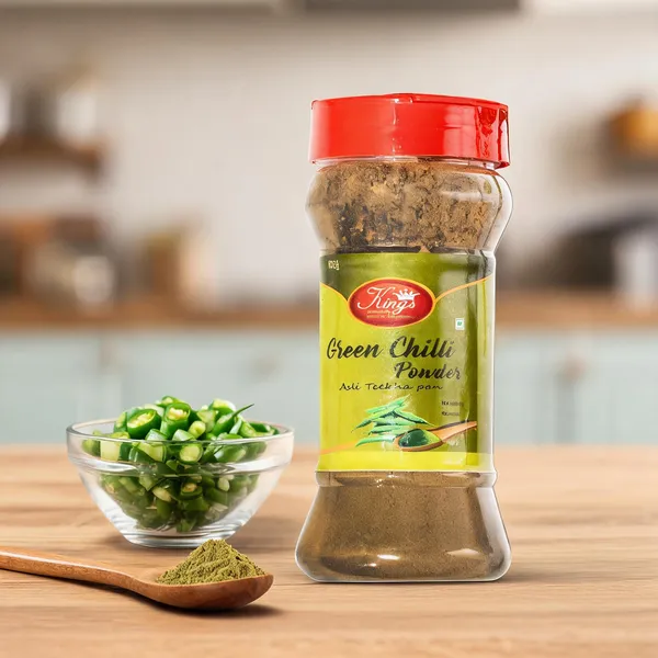 Green_Chilli_Powder_Healthy_Addition_To_Your_Kitchen_Include_With_Pure_Ingredients_Gluten_Free_No_Preservatives_Or_Additives_Easy_To_Use_In_Meal_Plan_And_Store_Long_Time_100Gm