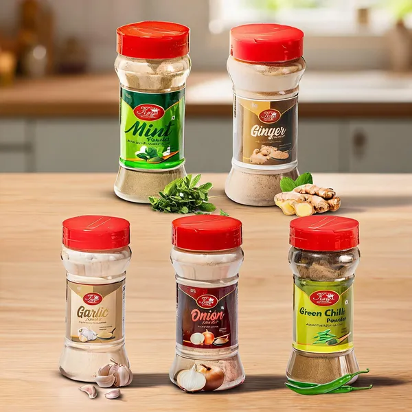 Combo_Pack_Of_Green_Chili_Mint_Ginger_Garlic_And_Onion_Powder_Healthy_Addition_To_Your_Kitchen_Including_Pure_Ingredients_No_Preservatives_Or_Additives_Easy_To_Use_100Gm