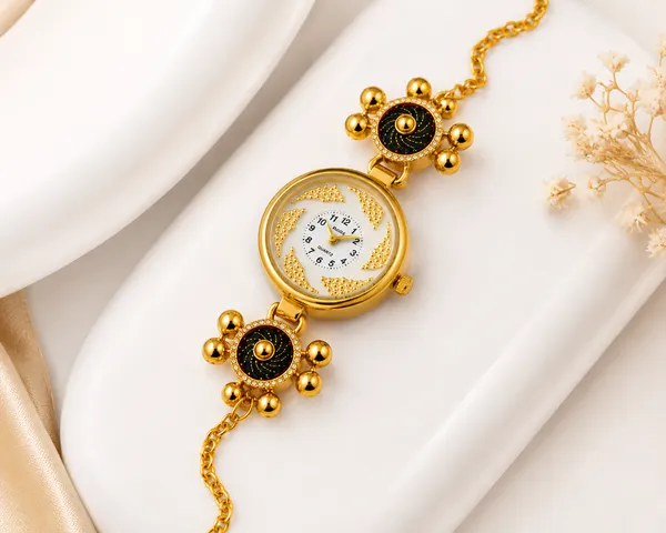 Gold_Alloy_Analog_Floral_Bracelet_Watch_For_Women