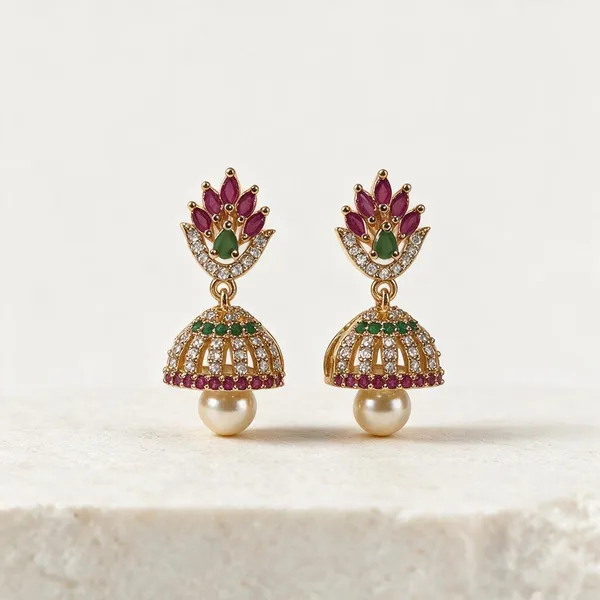 Gold_Alloy_Floral_Jhumka_Earrings_For_Women