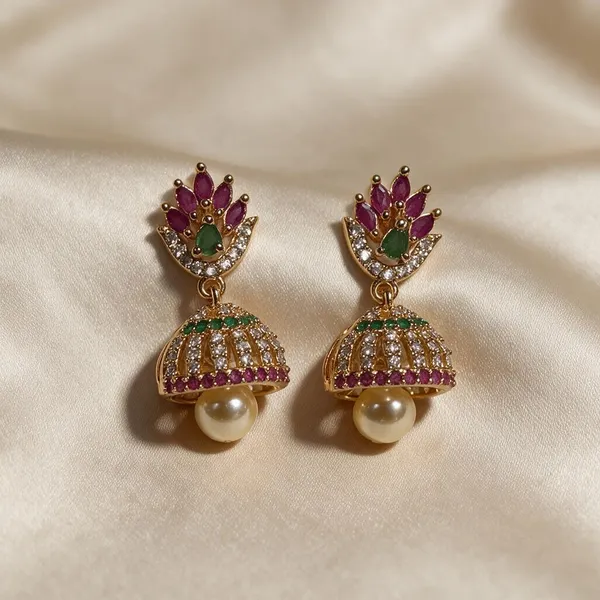 Gold_Alloy_Floral_Jhumka_Earrings_For_Women