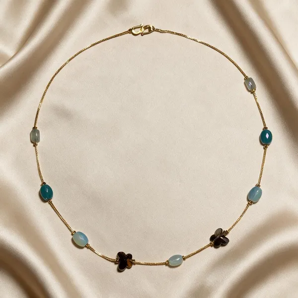 Blue_Alloy_Beaded_Floral_Necklace_For_Women