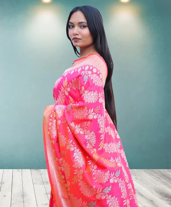 Pink_Katan_Silk_Floral_Print_Saree_For_Women