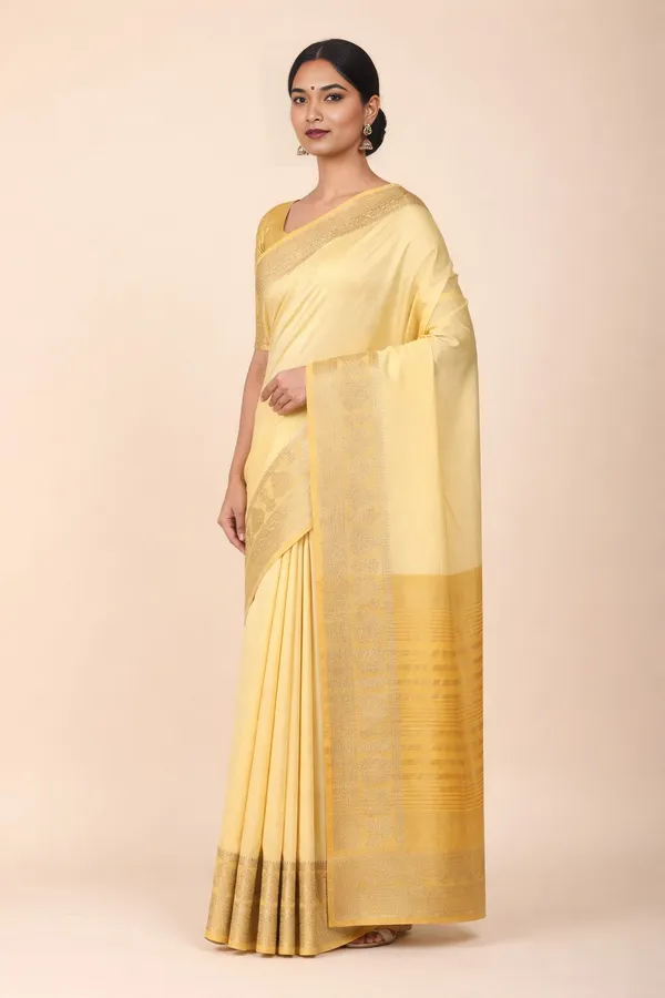 Yellow_Silk_Cotton_Blend_Woven_Traditional_Saree_For_Women