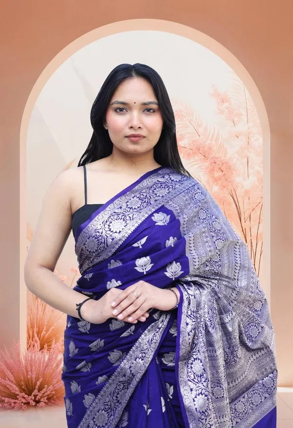 Blue_Soft_Silk_Meenakari_Floral_Motif_Saree_For_Women