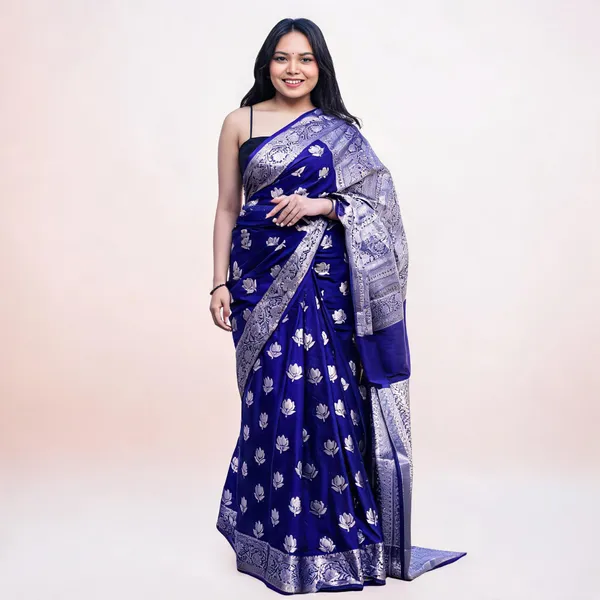 Blue_Soft_Silk_Meenakari_Floral_Motif_Saree_For_Women