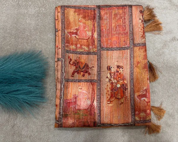 Rust_Amarveli_Silk_Zari_Printed_Tassel_Saree_For_Women
