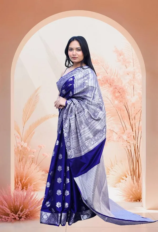 Blue_Soft_Silk_Meenakari_Floral_Motif_Saree_For_Women