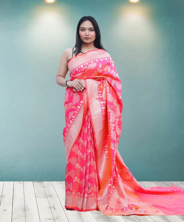 Pink_Katan_Silk_Floral_Print_Saree_For_Women