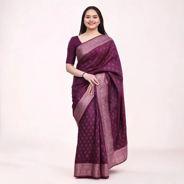 Purple_Silk_Meenakari_Woven_Motif_Saree_For_Women