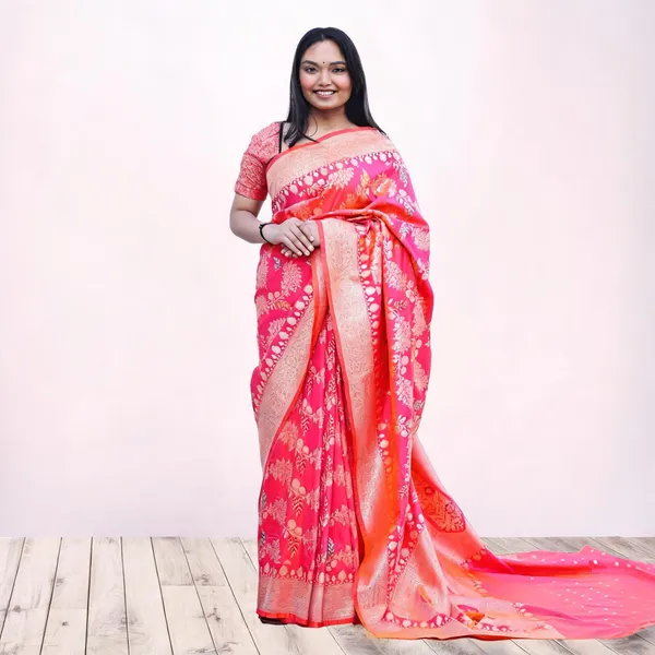 Pink_Katan_Silk_Floral_Print_Saree_For_Women