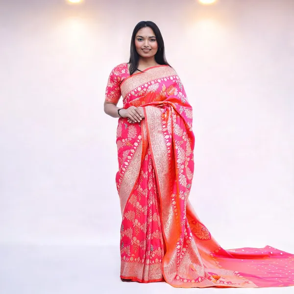 Pink_Katan_Silk_Floral_Print_Saree_For_Women